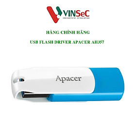 USB 32GB APACER AH357 THIẾT KẾ TRẺ TRUNG VỚI GAM MÀU XANH TRẮNG BẮT MẮT. - HÀNG CHÍNH HÃNG