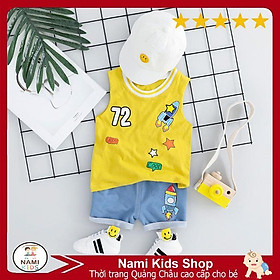 Bộ quần áo bé trai chất thun cotton họa tiết hình ngộ ngĩnh đáng yêu