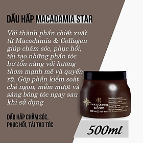 Dầu hấp chăm sóc tóc hư tổn Rrline Macadamia Collagen Star Mask 500ml