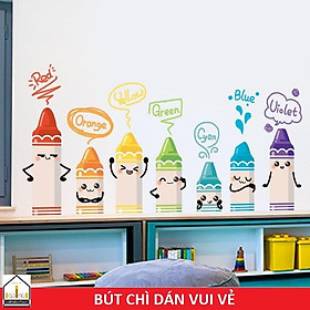 Decal dán tường phòng bé hình BÚT CHÌ MÀU - Tranh dán tường - Trang trí phòng bé