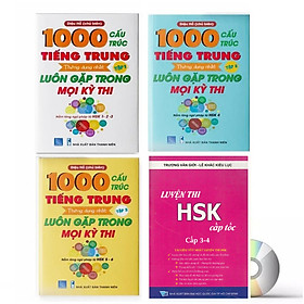 Combo 4 sách : 1000 Cấu Trúc Tiếng Trung Thông Dụng Nhất Luôn Gặp Trong Mọi Kỳ Thi Tập 1 + Tập 2 + Tập 3 và Luyện thi HSK cấp tốc tập 2- tương đương HSK3 -HSK4 (kèm CD)