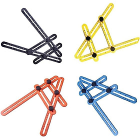 Thước Đo Nhiều Góc 4 Cái, Đồ Gá Đo Nhiều Góc, Dụng Cụ Đo Nhiều Góc Hệ Mét Bằng Nhựa ABS Cho Thợ Tự Làm, Thợ Xây, Thợ Thủ Công, Nghề Mộc