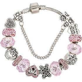 Vòng tay nữ charm cao cấp phớt hồng VCH03