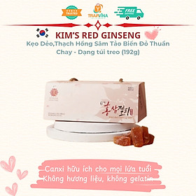 Kẹo Dẻo,Thạch Hồng Sâm Tảo Biển Đỏ Thuần Chay Kim's Red Ginseng - Dạng túi treo (192g)