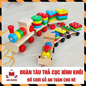 Đoàn Tàu Thả Hình Khối- Đồ Chơi Gỗ Phát Triển Trí Tuệ