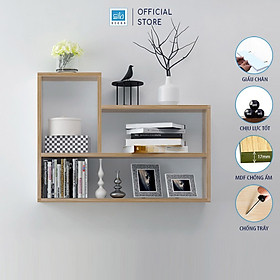Mua Bộ 2 Kệ Sách Gỗ Trang Trí Treo Tường Chữ L và Chữ U SIB DECOR KT812