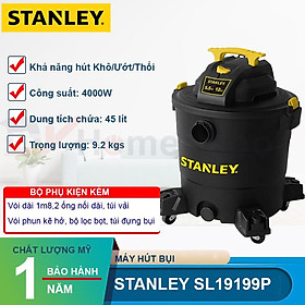 Máy Hút Bụi Công Nghiệp Hút Khô Và Ướt USA Stanley SL19199P - Hàng Chính Hãng
