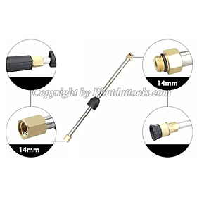 Cần nối dài súng rửa xe 30cm-Chất liệu đồng-thép không gỉ cao cấp