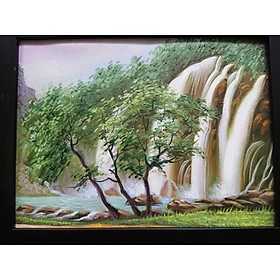 Mua Tranh Treo Tường (Sơn Dầu Vẽ Tay 100%) - Thác Nước 30x40cm