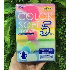 Mua Set 5 miếng xốp rửa bát có 1 mặt ráp (mẫu mới) Nội địa Nhật Bản