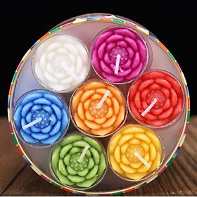 Mua Nến hoa Sen Bơ sáp 7 MÀU 28 Nến thơm không khói 4h (dùng bàn thờ gia tiên  phật  thần  ....)