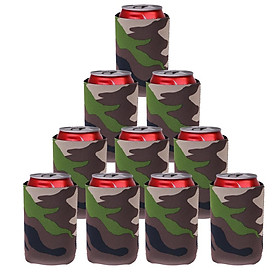 10pcs Beer Can Cooler Sleeves for Ice Cold Drink Collapsible Insulated Soda Bottle