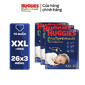 Combo 3 Tã quần Huggies Naturemade ban đêm M58/L44/XL38/XXL26
