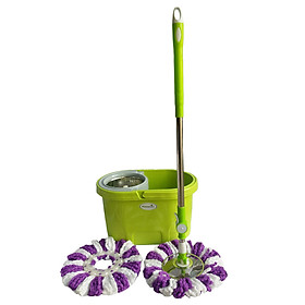 Bộ Lau Nhà 360 Độ Homeeasy Iron Man - Xanh Chuối (2 Bông Lau Ngẫu Nhiên)