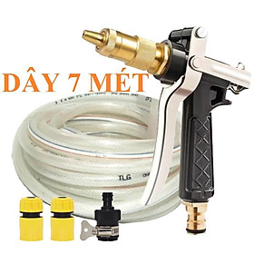 Mua Bộ dây vòi xịt nước rửa xe tưới cây  tăng áp 3 lần loại 7m 10m 206236 đầu đồng cút nối nhựa đ+ túi đựng bút