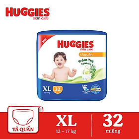 Tã/bỉm quần HUGGIES SKINCARE gói JUMBO size XL 32 miếng