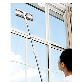 Mua Cây lau kính cán dài tích hợp thêm phần gạt nước siêu tiện lợi  đầu xoay 180 độ
