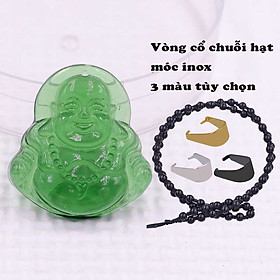 Mặt phật di lặc pha lê xanh lá kèm dây đeo - mặt đá phong thủy thịnh vượng, may mắn, bình an