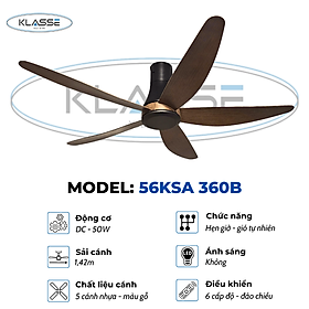 Mua Quạt trần không đèn Klasse 56KSA 360B Hàng chính Hãng