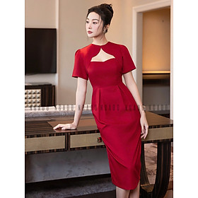 Đầm đỏ cúp ngực NGADO , đầm kiểu Nữ , đầm công sở , dự tiệc
