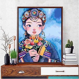 Mua Tranh sơn dầu số hoá tự tô đã căn sẵn khung 40x50 cm (painting by number) - Odile