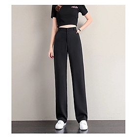 quần ống suông lưng cao 1 khuy khóa trước chất tuyết mưa xinh xăn 