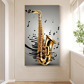 (HCM) Tranh treo tường Saxophone trang trí decor lớp học nhạc, phòng thu âm kèm đinh treo