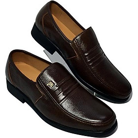 Giày lười nam da bò thật Happyshoes, đế khâu chất liệu cao su ép nhiệt chắc chắn có rãnh chống trượt an toàn -HS65