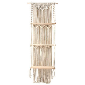 HandWoven Cotton Macrame Wall Hanging Shelf Boho Decor Rope Plant Hanger