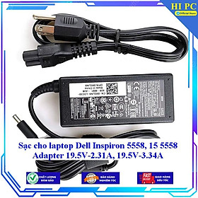 Sạc cho laptop Dell Inspiron 5558 15 5558 Adapter 19.5V-2.31A 19.5V-3.34A - Kèm Dây nguồn - Hàng Nhập Khẩu