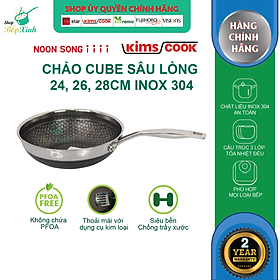 Hình ảnh Chảo chống dính 2 mặt sâu lòng inox 304 BLACKCUBE KimsCook dòng noonsong 3 lớp đúc liền đáy liền cào không xước,siêu bền