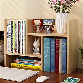 Hình ảnh Kệ sách mini bằng gỗ, để trên bàn làm việc hoặc bàn học. Hàng tự lắp ghép đa năng, thông minh. Gồm 3 màu đẹp hiện đại