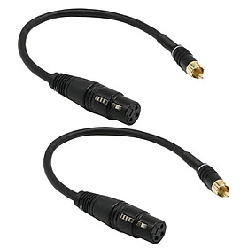 2 Pieces 1ft Premium 3-Pin XLR Female to RCA Male Microphone Mic Cable Gold Plated F/M Audio Cable Cord