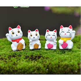 Mua Mô hình đôi Mèo Thần Tài mini để trang trí tiểu cảnh  bonsai
