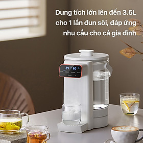 Bình thủy điện đun nước nóng đa năng chính hãng Deerma SH35W tích hợp khử nồng độ Clo, Công suất lớn - Hàng chính hãng