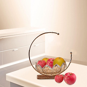 Decorative Fruit Bowl with Metal Stand for Dining Room Snack Serving Dish