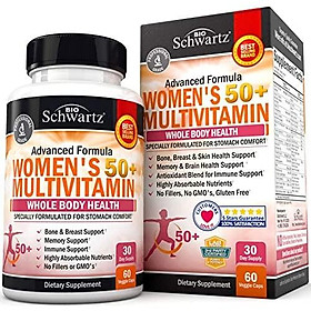 Daily Multivitamin for Women 50 & Over – Memory Support Supplement – Promotes Stress Reduction & Healthy Immune Response – Supports Healthy Heart Function - Designed for Stomach Comfort