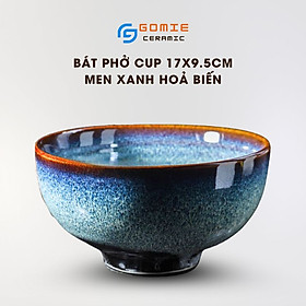 Mua Bát Phở Cup Men Xanh Hoả Biến 17x9.5cm - Bát Phở Gốm Sứ Cao Cấp