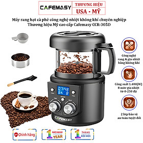 Máy rang hạt cà phê công nghệ gia nhiệt không khí chuyên nghiệp Thương hiệu Cafemasy Mỹ cao cấp Mã CCR-305D - Hàng Nhập Khẩu, Bảo Hành 12 Tháng