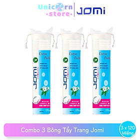 Combo 3 Bông Tẩy Trang Jomi (120 Miếng/Túi)