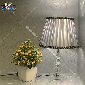 Mua Đèn Bàn Trang Trí Phòng Ngủ Thân Thủy Tinh Chao Vải Kiểu Dáng Hiện Đại POC MB301