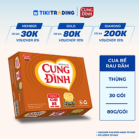 Thùng 30 Gói Mì Khoai Tây Cung Đình Hương Vị Cua Bể Rau Răm