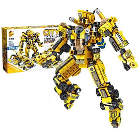 Bộ đồ chơi lắp ghép Siêu Robot xây dựng - Lắp ráp 12 xe xây dựng công trình thành Siêu Robot - Lắp ghép xếp hình 12 in 1 - Xe công trình 25 cách biến hoá - Bao gồm 573 mảnh ghép