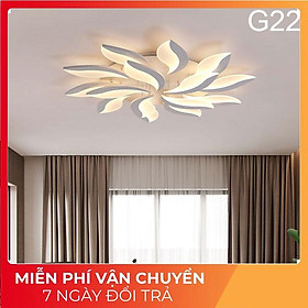 Đèn ốp trần trang trí phòng khách phòng ngủ G22 15 cánh có 3 chế độ sáng kèm điều khiển tăng chỉnh ánh sáng - Mã 2013/15