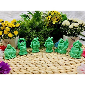 Mua Bộ 6 Tượng Phật Di Lặc Hoan Hỉ đá màu xanh tuyệt đẹp ( Hình Thật - Video Thật )
