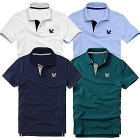 Bộ 4 áo thun nam cổ bẻ cao cấp ( Tặng 1 dây nịt da ) DokaFashion, chất liệu thun cá sấu 4 chiều ngoại nhập - Trắng, Xanh dương, Đen, Xanh cổ vịt