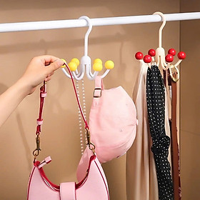 Set 3 Móc Treo Đồ 6 Chấu Bi Xoay 360° – Treo Quần Áo, Nội Y, Mũ, Túi Xách – Gắn Thanh Tủ, Tiết Kiệm Không Gian, 13x15cm - HÀNG CHÍNH HÃNG MINIIN
