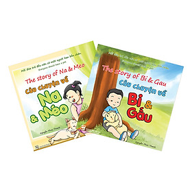 Combo 2 Cuốn Truyện Tranh Song Ngữ: Câu Chuyện Bi & Gấu Và Na & Méo