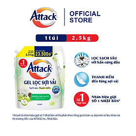 Gel Giặt Attack Hương Thiên Nhiên Trong Lành Túi 2.5Kg