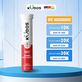 Thực phẩm bảo vệ sức khỏe KUDOS DAILY VITAMINS PLUS BIOTIN & GINSENG (20 viên/tuýp)